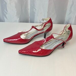 Red Polka Dot Women's Heels v2267